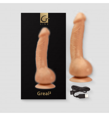 Gvibe Greal - Супер реалистичный вибратор из Bioskin, 22х3.7 см (телесный)