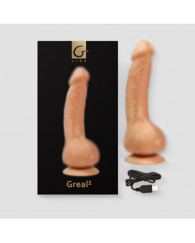 Gvibe Greal - Супер реалистичный вибратор из Bioskin, 22х3.7 см (телесный)