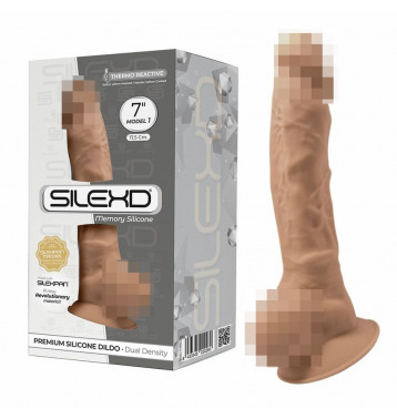 Фаллоимитатор SILEXD Model 1 с мошонкой, 7", карамель