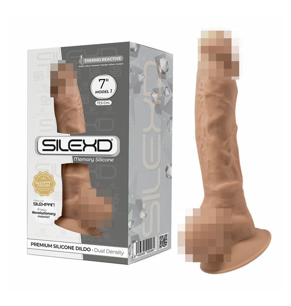 Фаллоимитатор SILEXD Model 1 с мошонкой, 7", карамель