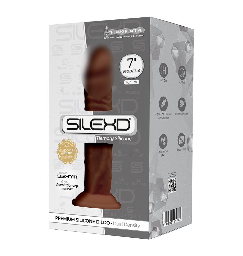Фаллоимитатор SILEXD Model 4, коричневый, 7"