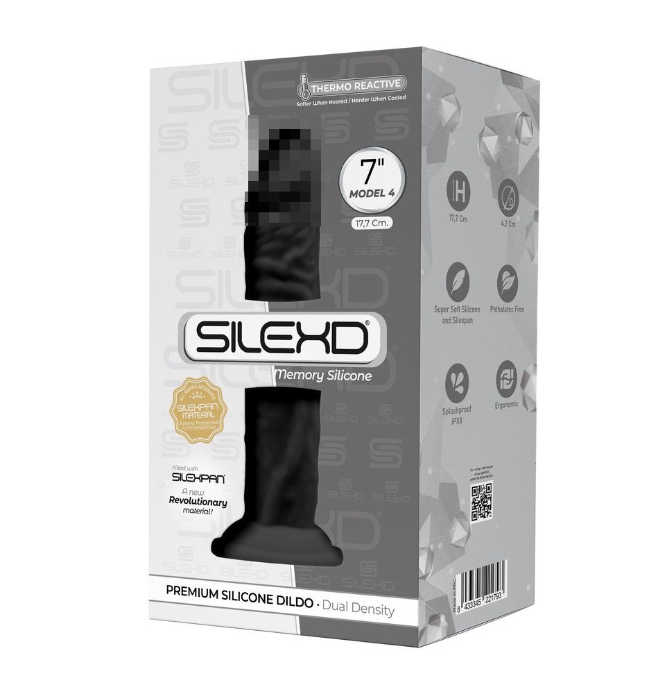 Фаллоимитатор SILEXD Model 4, черный, 7"