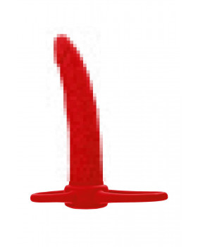 Насадка на пенис для двойного проникновения Black&Red by TOYFA , силикон, красный, 16,5 см