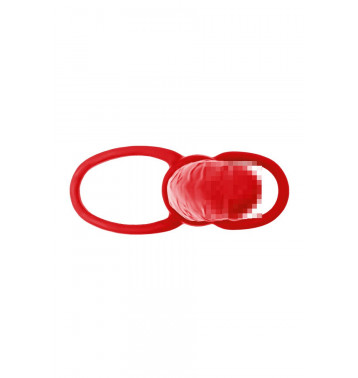 Насадка на пенис для двойного проникновения Black&Red by TOYFA , силикон, красный, 16,5 см