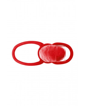 Насадка на пенис для двойного проникновения Black&Red by TOYFA , силикон, красный, 16,5 см