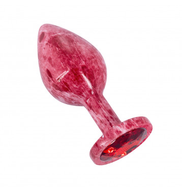 Эмалированная анальная пробка из алюминия с красным кристаллом Эмалированная анальная пробка из алюминия с красным кристаллом