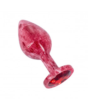 Эмалированная анальная пробка из алюминия с красным кристаллом