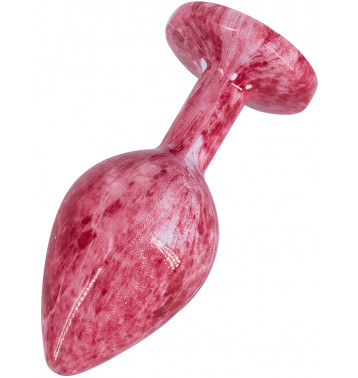 Эмалированная анальная пробка из алюминия с красным кристаллом Эмалированная анальная пробка из алюминия с красным кристаллом