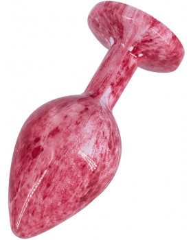 Эмалированная анальная пробка из алюминия с красным кристаллом