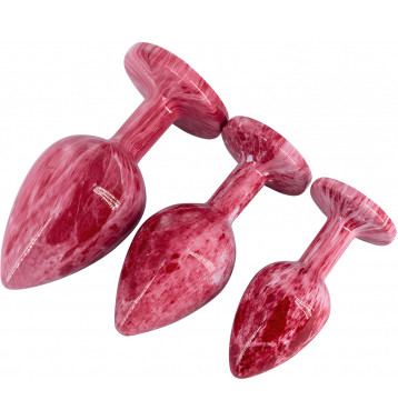 Эмалированная анальная пробка из алюминия с красным кристаллом Эмалированная анальная пробка из алюминия с красным кристаллом