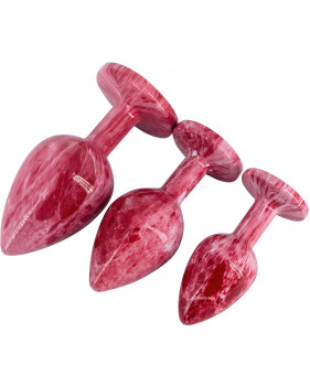 Эмалированная анальная пробка из алюминия с красным кристаллом