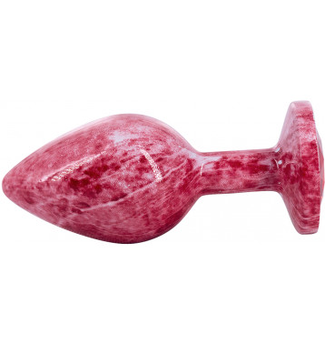 Эмалированная анальная пробка из алюминия с красным кристаллом Эмалированная анальная пробка из алюминия с красным кристаллом