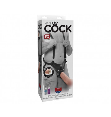 PipeDream King Cock 11'' Страпон+трусики-крепление на подтяжках телесный