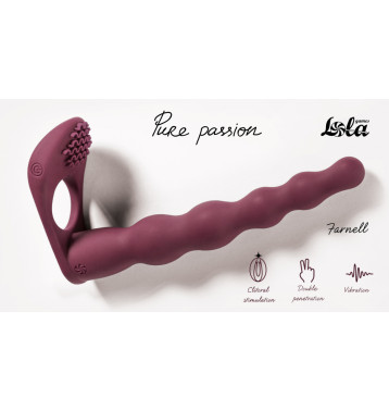 Вибронасадка для Двойного Проникновения Pure Passion Farnell Wine Red 1203-02lola