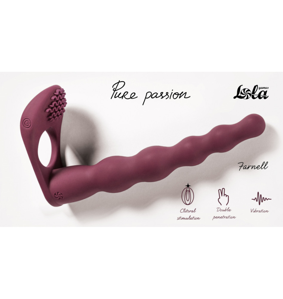 Вибронасадка для Двойного Проникновения Pure Passion Farnell Wine Red 1203-02lola