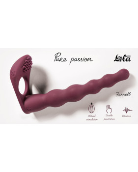 Вибронасадка для Двойного Проникновения Pure Passion Farnell Wine Red 1203-02lola