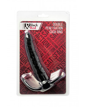 Насадка на пенис для двойного проникновения Black&Red by TOYFA , силикон, чёрный, 16,5 см