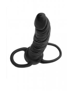 Насадка на пенис для двойного проникновения Black&Red by TOYFA , силикон, чёрный, 16,5 см