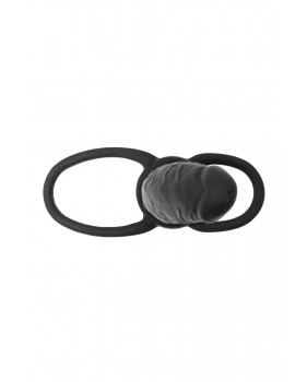 Насадка на пенис для двойного проникновения Black&Red by TOYFA , силикон, чёрный, 16,5 см