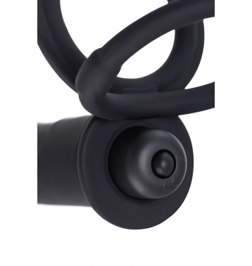 Насадка на пенис для двойного проникновения Black&Red by TOYFA, силикон, чёрная, 19 см