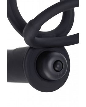 Насадка на пенис для двойного проникновения Black&Red by TOYFA, силикон, чёрная, 19 см
