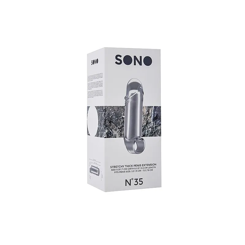 Увеличивающая насадка закрытого типа с кольцом для фиксации на мошонке No.35 - Stretchy Thick Penis