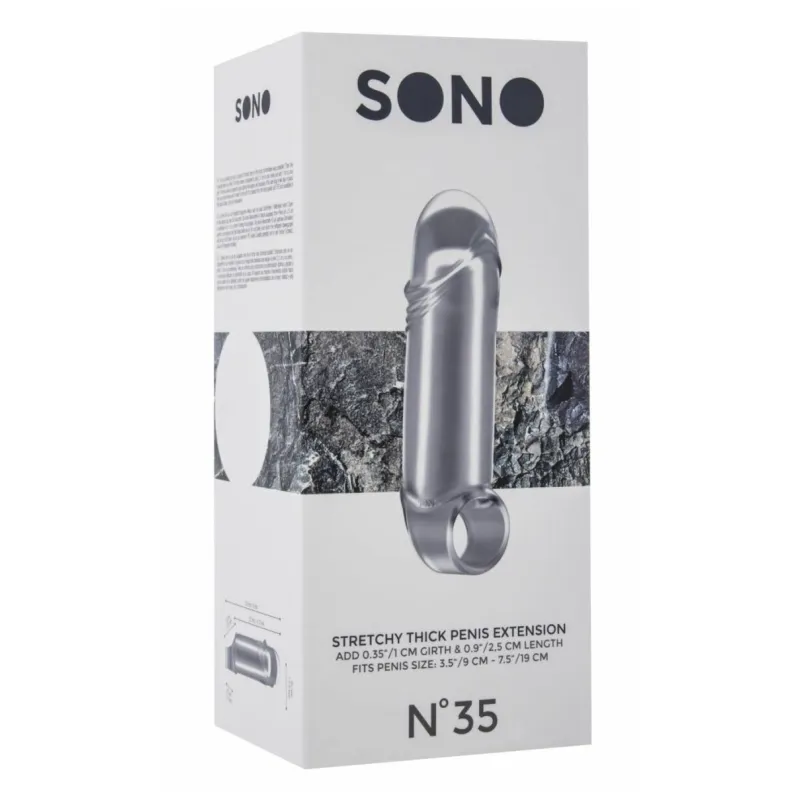 Увеличивающая насадка закрытого типа с кольцом для фиксации на мошонке No.35 - Stretchy Thick Penis