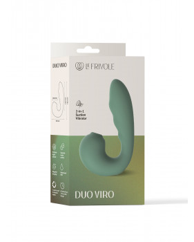 Вибратор с вакуумной стимуляцией Duo Viro из жидкого силикона (SENSORA)