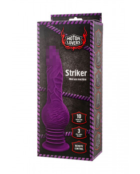 Мини секс-машина Striker с пультом ДУ, MotorLovers by TOYFA, силикон, фиолетовый, 23,5 см