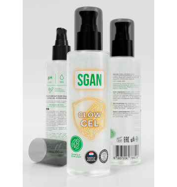Интимный гель на водной основе SGAN GLOW GEL с эффектом свечения, 110 мл