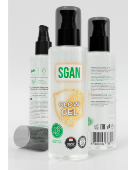 Интимный гель на водной основе SGAN GLOW GEL с эффектом свечения, 110 мл