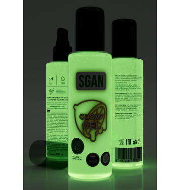 Интимный гель на водной основе SGAN GLOW GEL с эффектом свечения, 110 мл