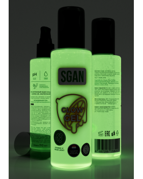 Интимный гель на водной основе SGAN GLOW GEL с эффектом свечения, 110 мл
