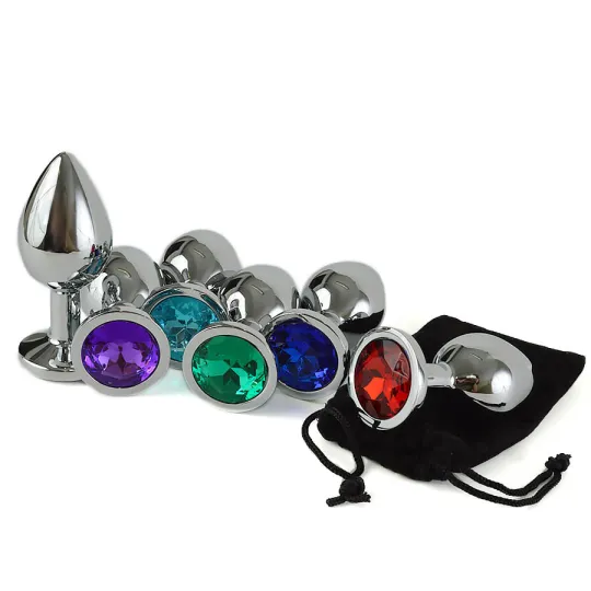 Плуг анальный со стразом хром, d 33 мм