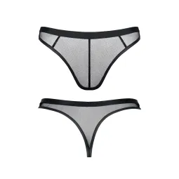 Стринги мужские черные из эластичной сетки