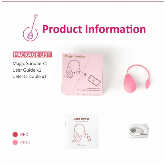 MAGIC Виброяйцо SUNDAE красное
