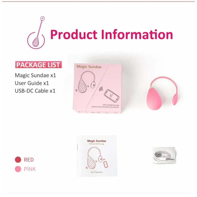 MAGIC Виброяйцо SUNDAE красное
