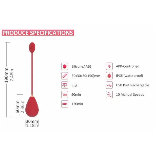 MAGIC Виброяйцо SUNDAE красное