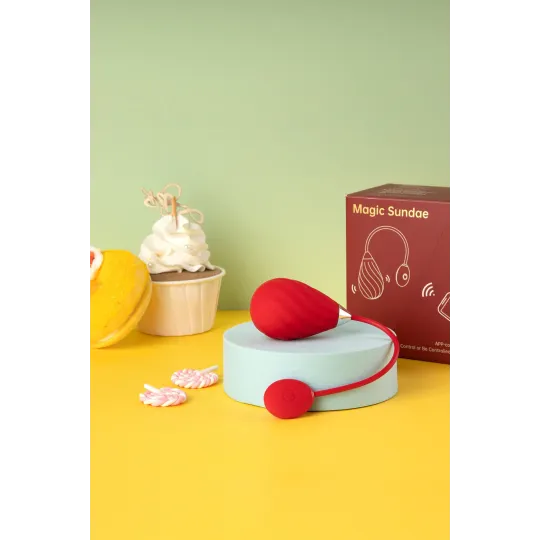 MAGIC Виброяйцо SUNDAE красное