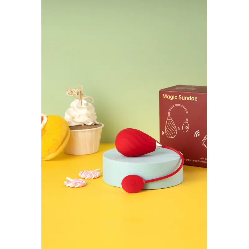 MAGIC Виброяйцо SUNDAE красное