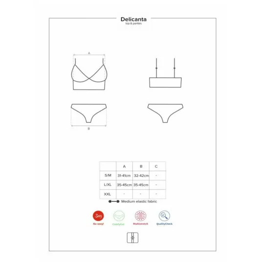 Кружевной комплект мятного цвета Delicanta (Obsessive)
