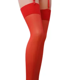 Чулки красные с подвесками, 17 DEN - Passion. Размер 3/4