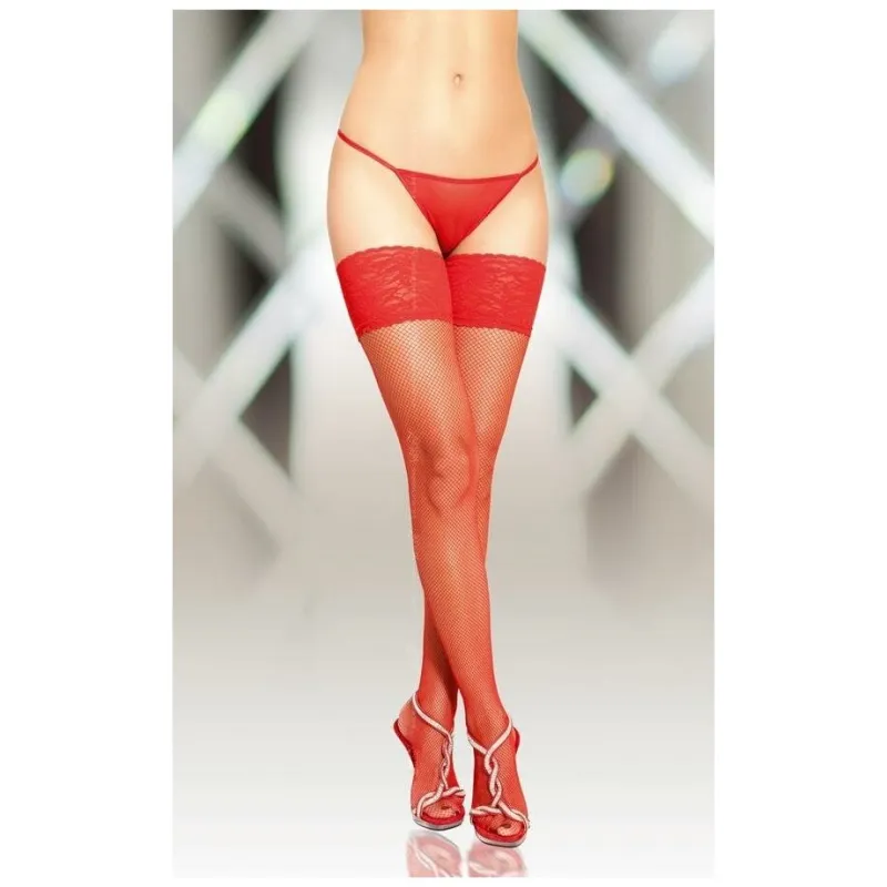 Белые чулки сетка со швом сзади