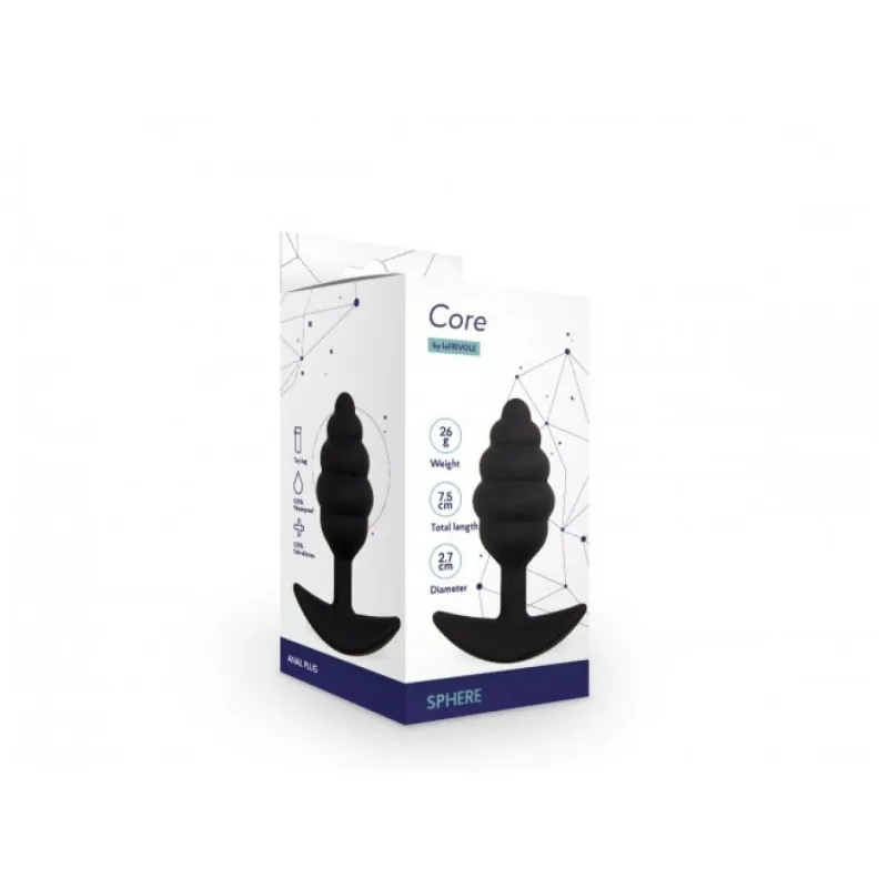 Анальная пробка Sphere, цвет черный, L