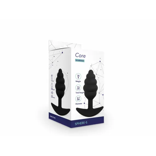 Анальная пробка Sphere, цвет черный, L