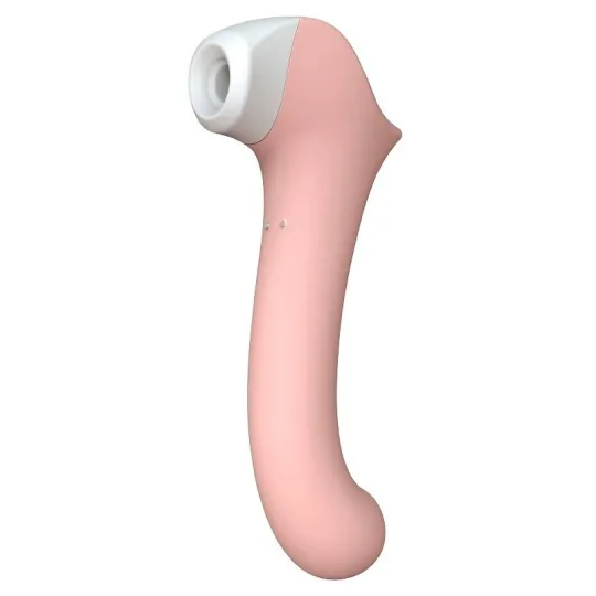 Вакуумный клиторальный стимулятор с вибрирующей и нагреваемой ручкой Halo 2, цвет Персиковый