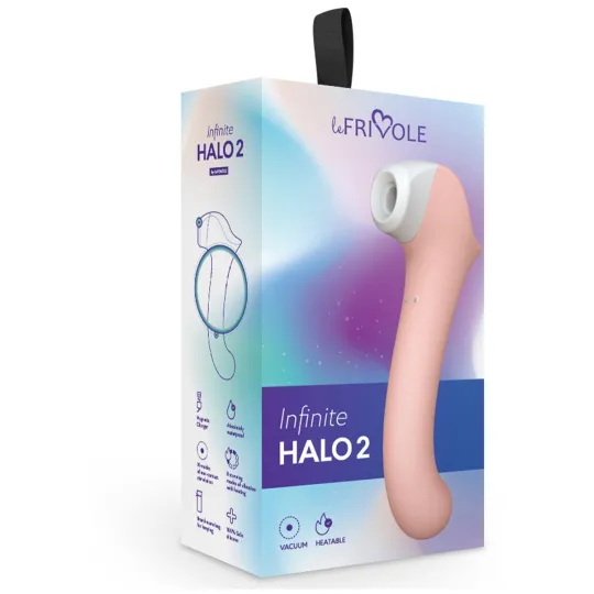 Вакуумный клиторальный стимулятор с вибрирующей и нагреваемой ручкой Halo 2, цвет Персиковый