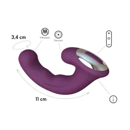 Вакуумный клиторальный стимулятор с отростком Phoenix, цвет Сливовый