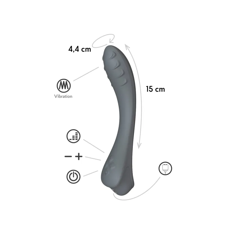 Вибратор точки G Apus, цвет графитовый