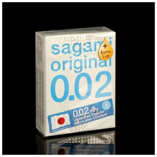 Презервативы SAGAMI Original 002 полиуретановые EXTRA LUB 3 шт